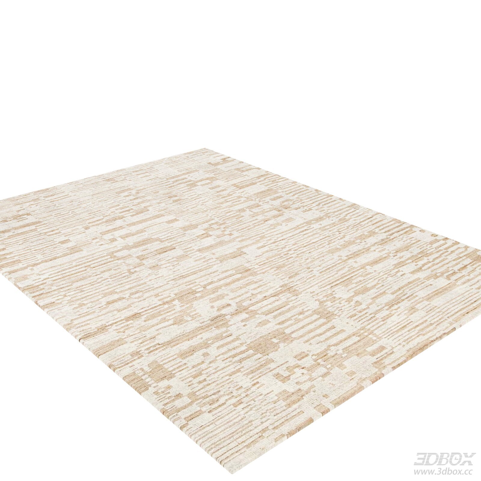 Modern Beige Abstract Pattern Carpet 3D model - front view