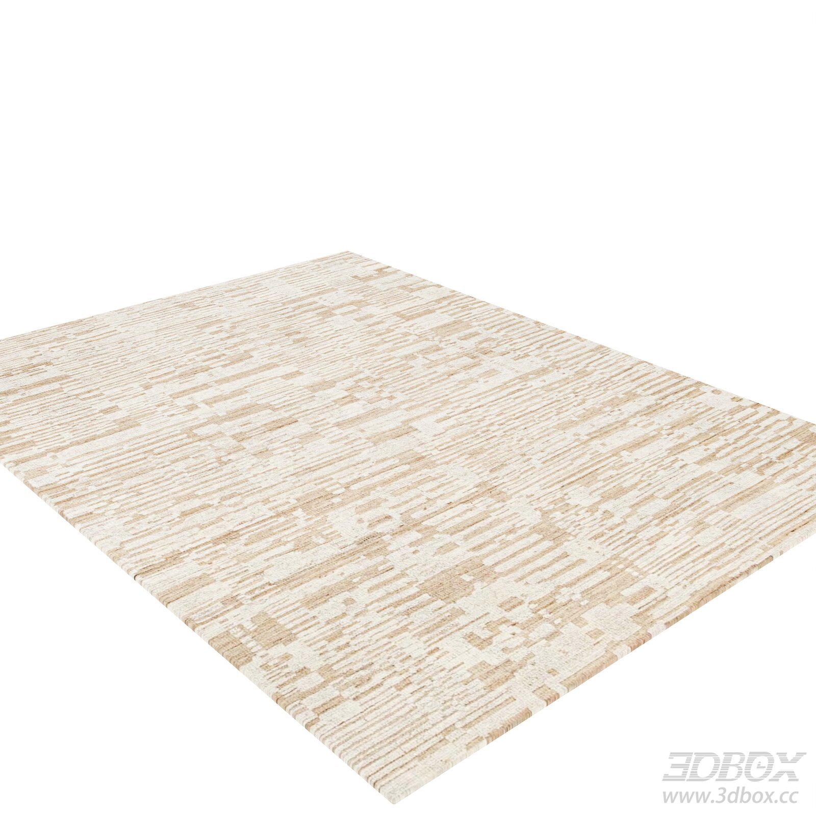 Modern Beige Abstract Pattern Carpet 3D model - thumbnail 1