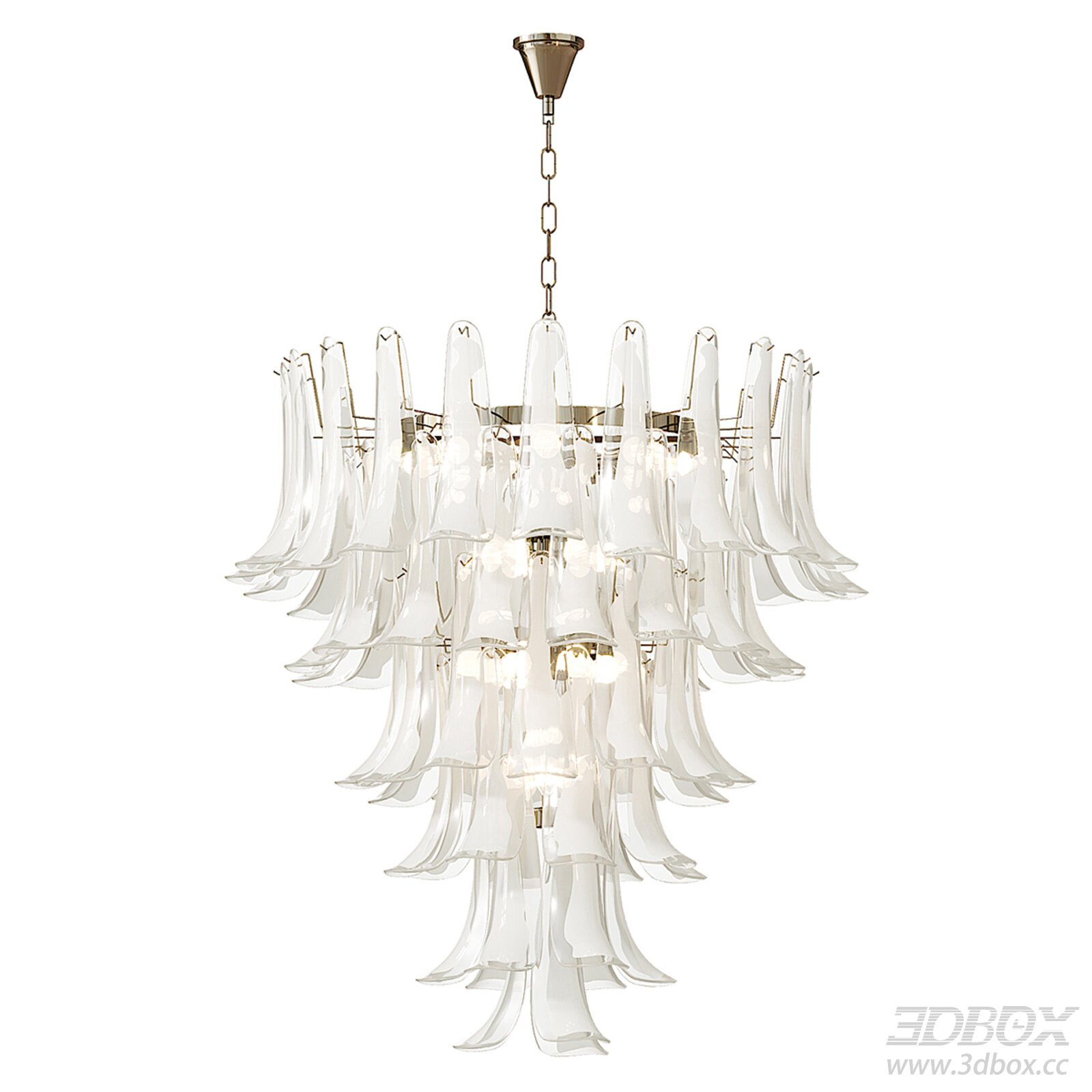 Luxury Modern Glass Ceiling Chandelier 3D model - thumbnail 1
