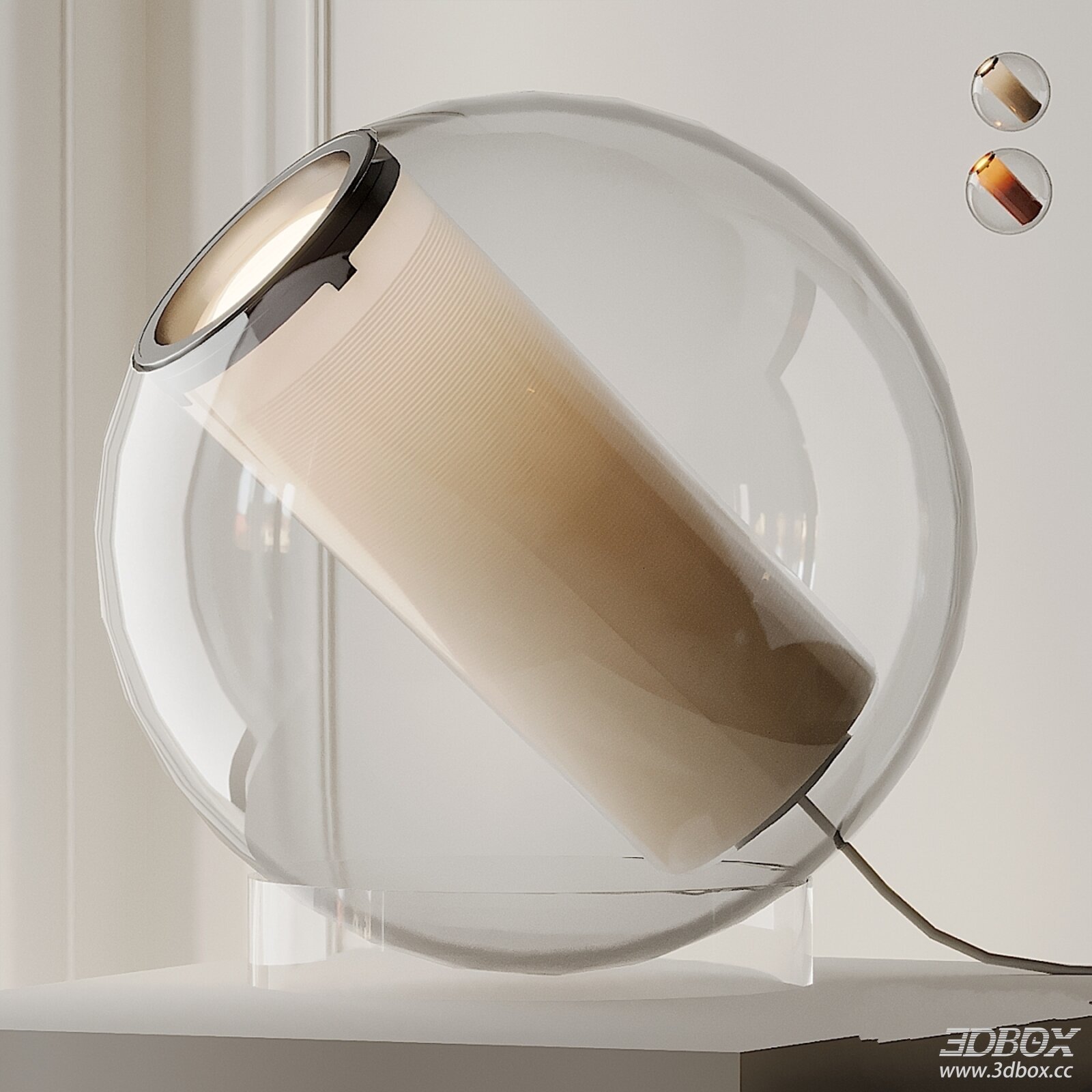 Modern Glass Table Lamp Ambient Light 3D model - front view
