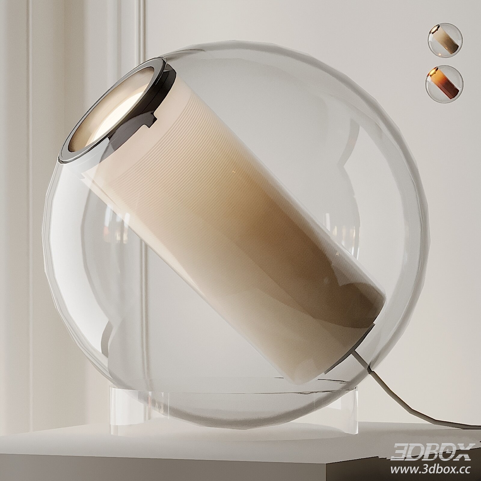 Modern Glass Table Lamp Ambient Light 3D model - thumbnail 1
