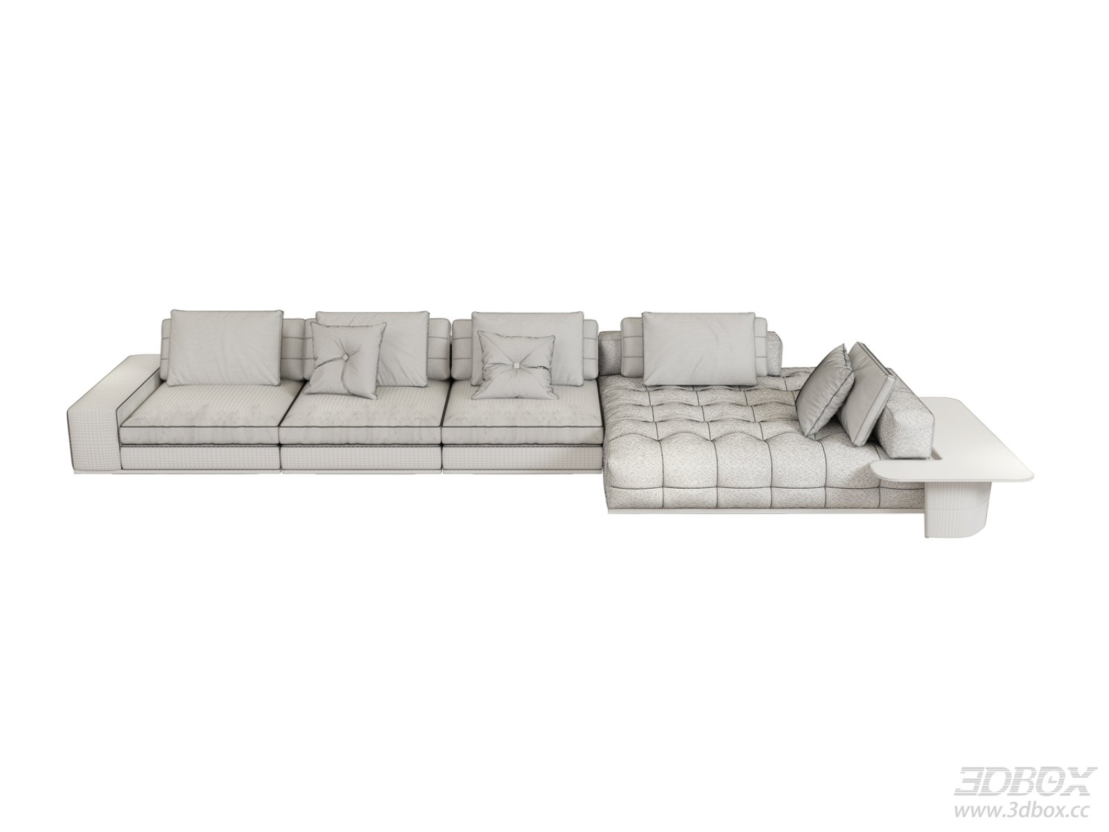 Minotti Lawrence Modular Sectional Fabric Sofa Set 3D model - front view