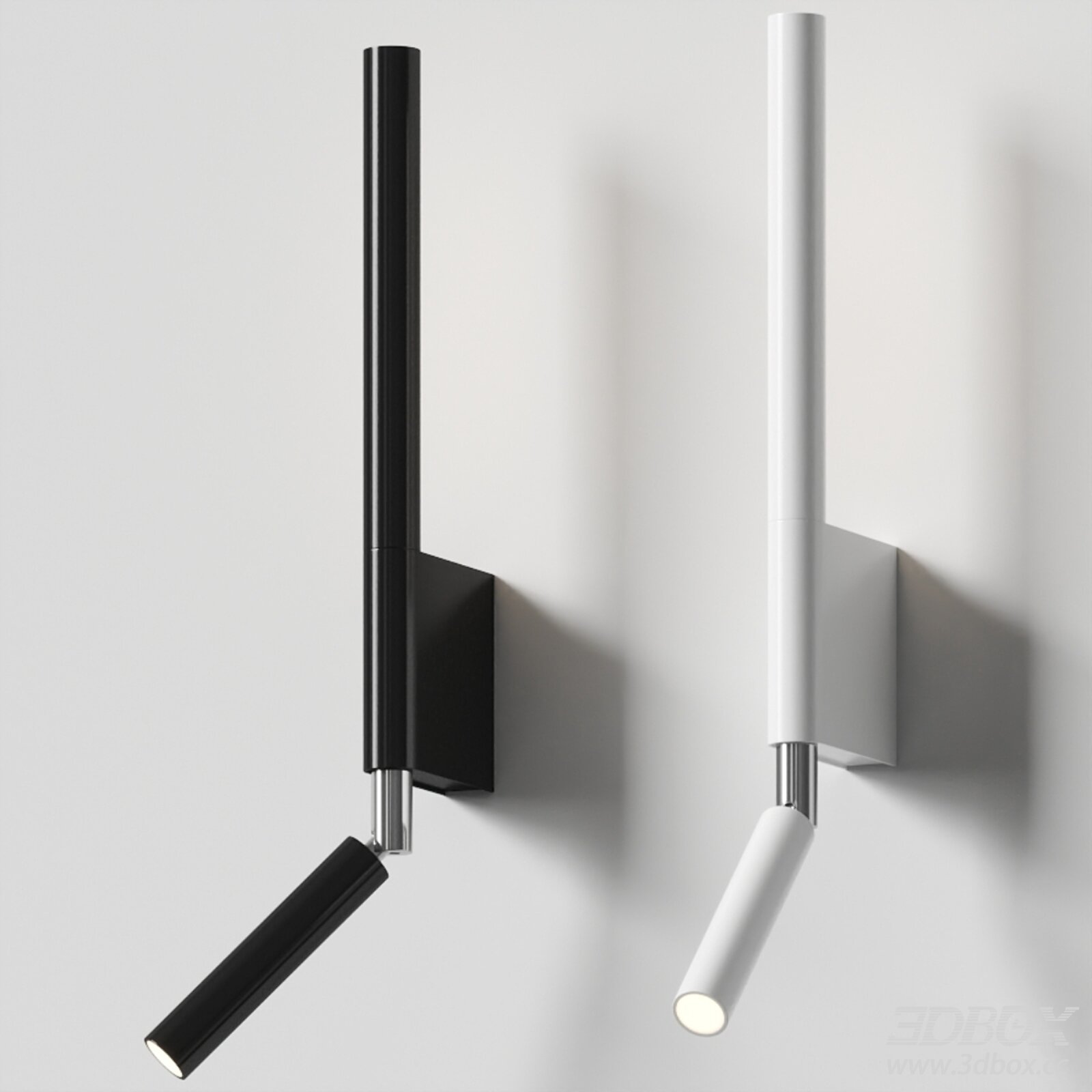 Modern Minimalist Adjustable Wall Sconce Set 3D model - thumbnail 1
