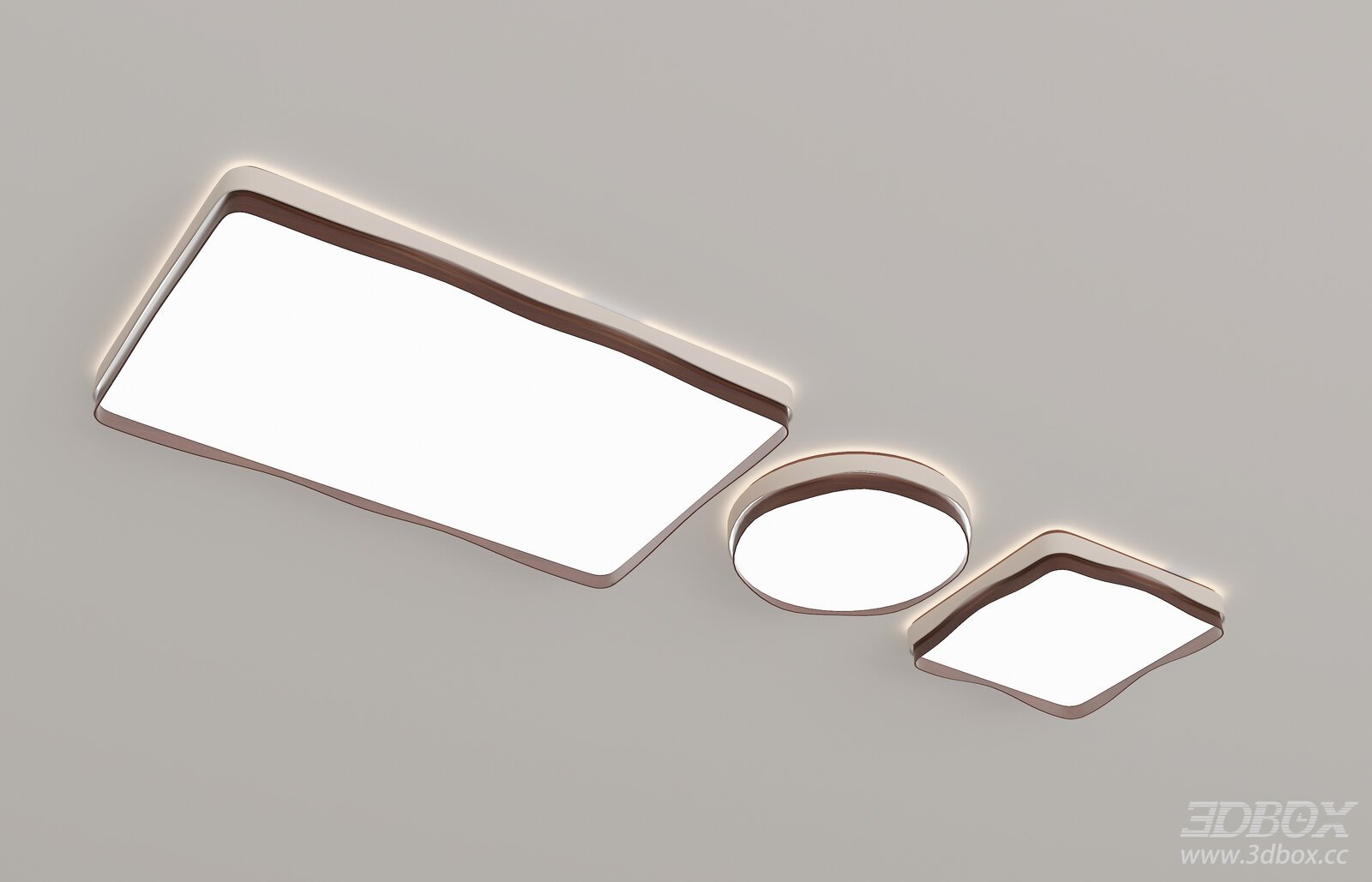 Modern Mid-century Ceiling Light Set 3D model - front view