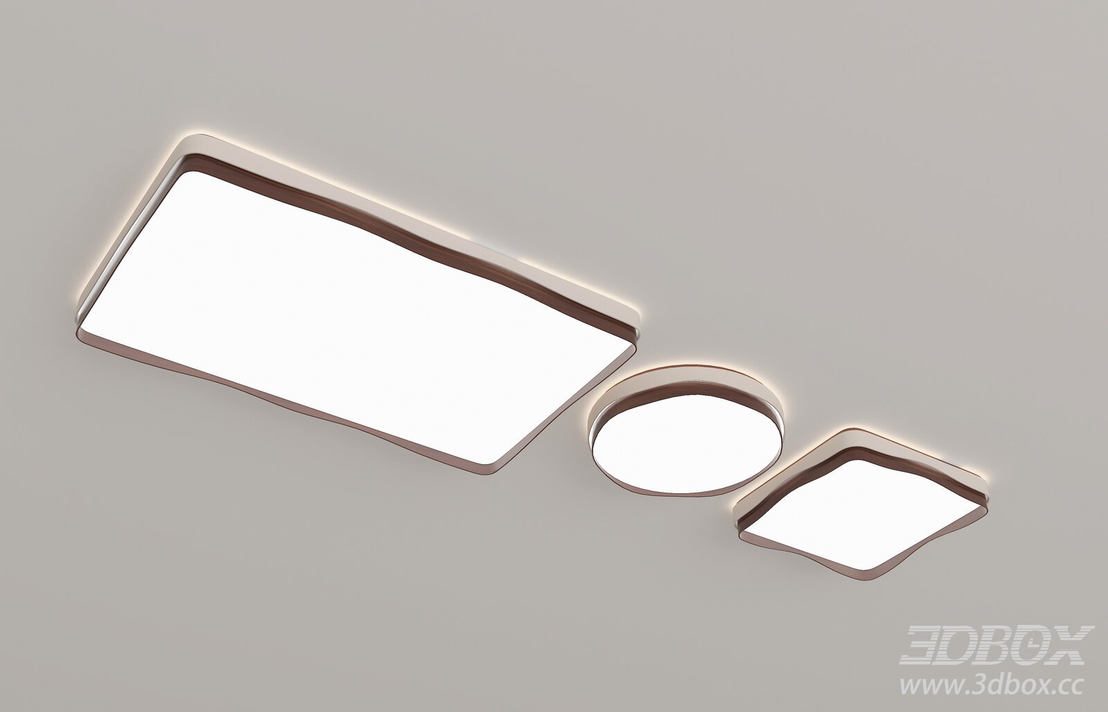 Modern Mid-century Ceiling Light Set 3D model - thumbnail 1