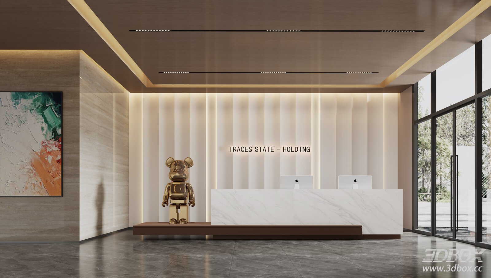 Modern Interior Scene 3D model - front view