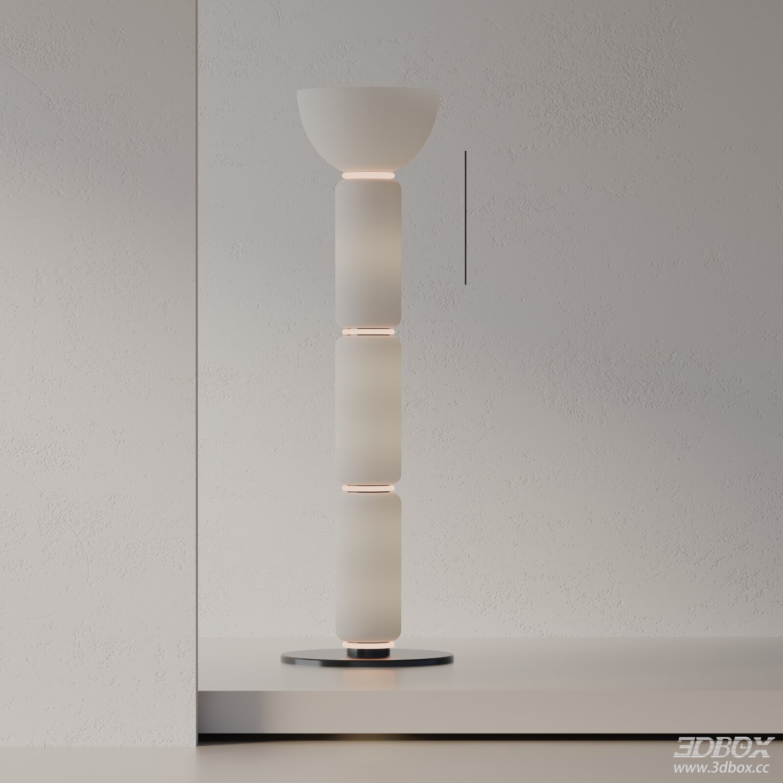Modern Minimalist Frosted Glass Floor Lamp 3D model - front view