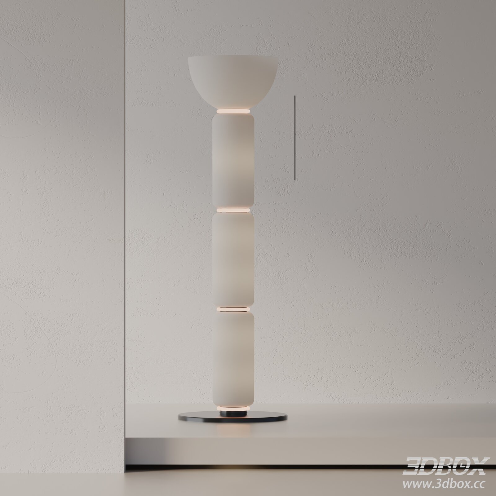 Modern Minimalist Frosted Glass Floor Lamp 3D model - thumbnail 1