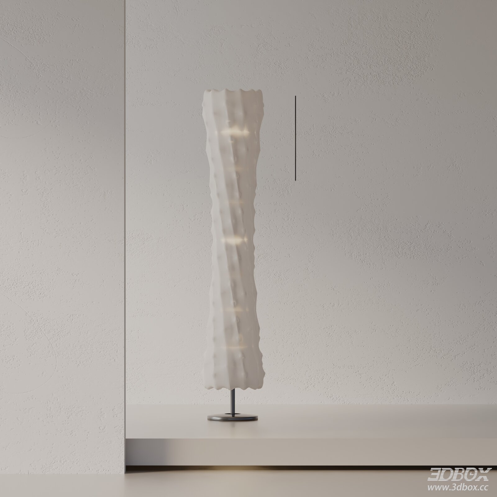 Modern Twisted White Shade Floor Lamp 3D model - front view