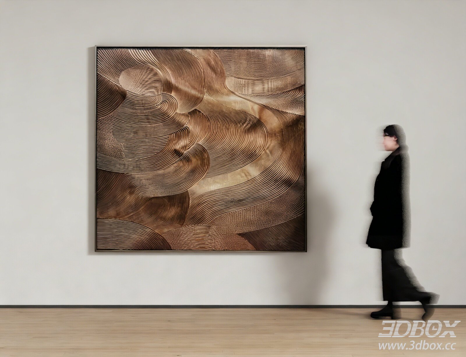 Modern Textured Abstract Framed Wall Art 3D model - thumbnail 1