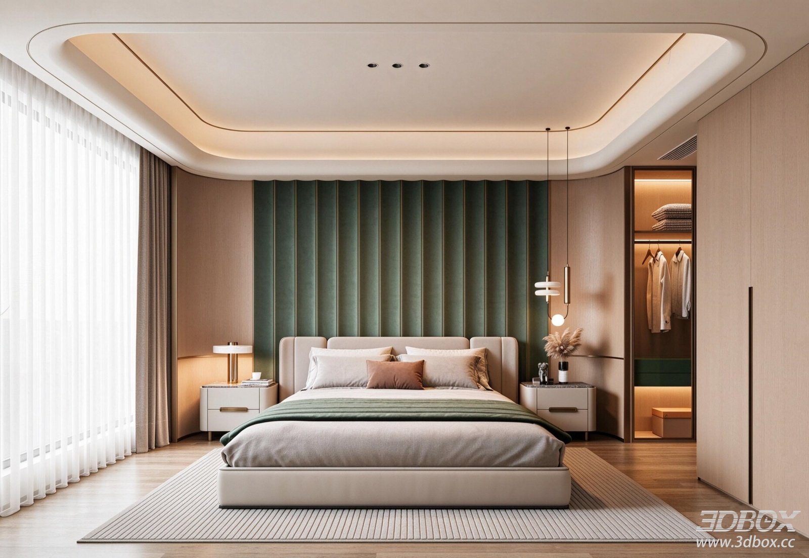 Modern Luxury Bedroom Interior Scene | Bedroom | 3Dbox